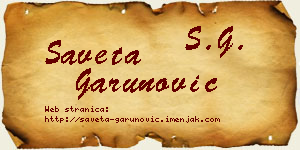 Saveta Garunović vizit kartica